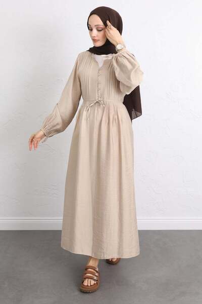 Salih Çelebi Φόρεμα με ραβδώσεις στο μπροστινό μέρος Y0094 - ΜΠΕΖ