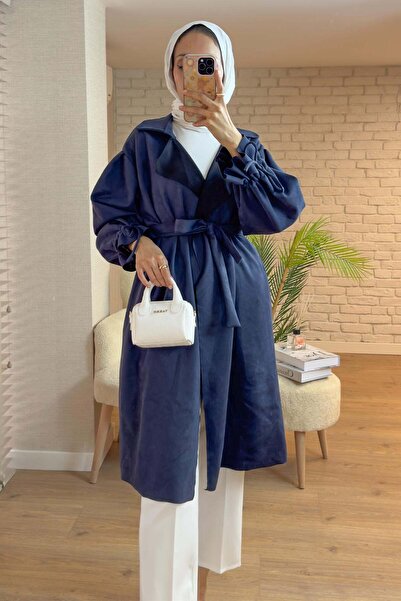 Salih Çelebi 2160 Καπέλο Suede με λεπτομέρεια Cummerbund - ΣΚΟΥΡΟ ΜΠΛΕ