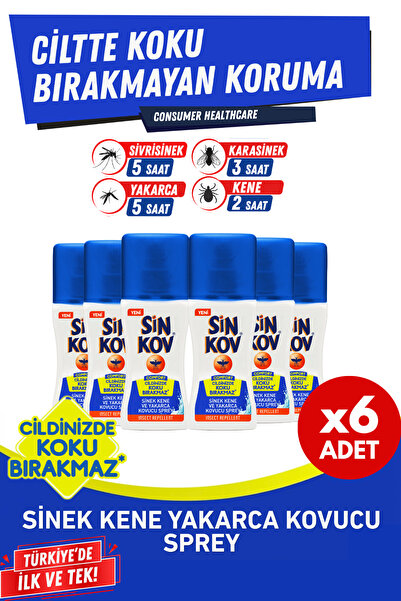 Sinkov Comfort Kovucu Sprey 6'lı Eko Set - Sinek Kene Yakarca Ciltte Koku Bır...