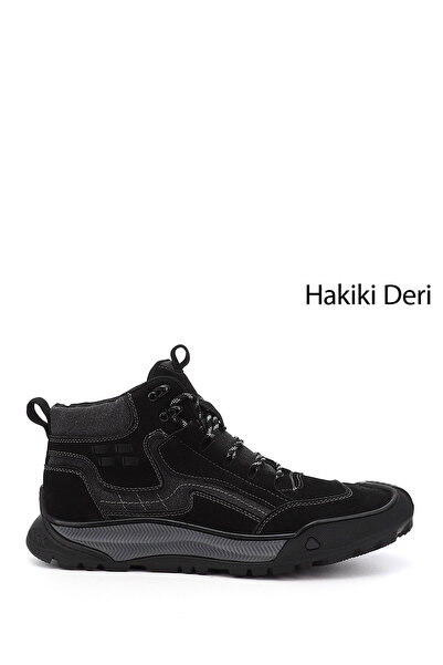 GÖNDERİ(R) Ανδρικές μπότες εξωτερικού χώρου από γνήσιο δέρμα μαύρη σόλα από κ...