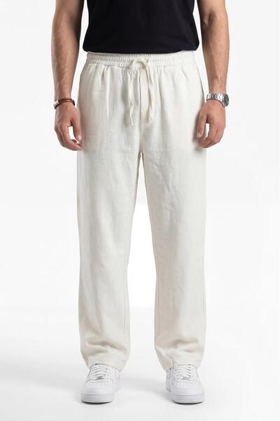 No Way Ανδρικό παντελόνι από λινό με φαρδύ κούρεμα