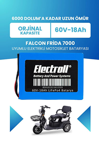 ELECTROLL Falcon Frida 7000 Batarya (Standart Kapasite) LiFePO4 60V 18Ah Elek...