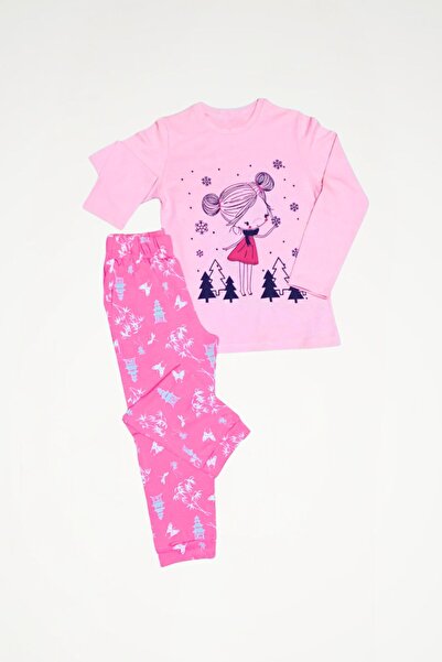 Newteam Σετ πιτζάμες για κορίτσια με μακρυμάνικο παντελόνι με σχέδια 4103