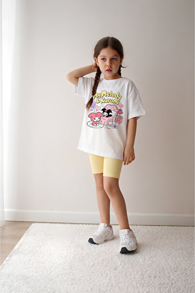 Belya Kids Wear Kız Çocuk Tam Kalıp Üst Oversize Altı Taytlı Melodi Tasarım10...
