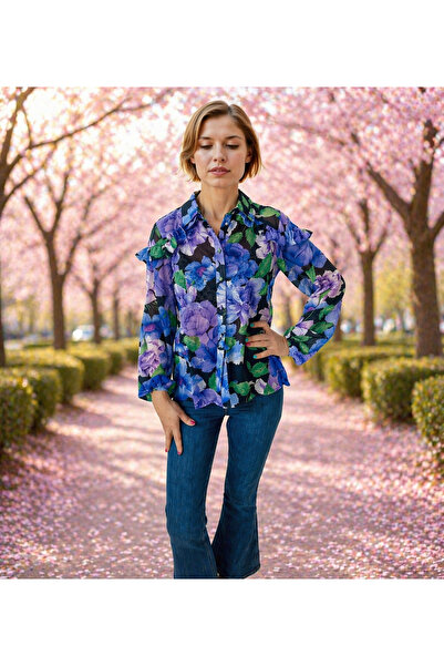satya قميص نسائي من VIOLET GARDEN مزين بالزهور