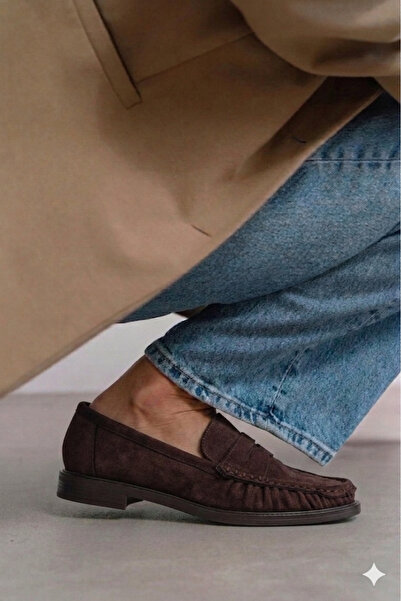 Cochines Γυναικεία Loafer Παπούτσια Naty Bitter Brown Suede από Γνήσιο Δέρμα