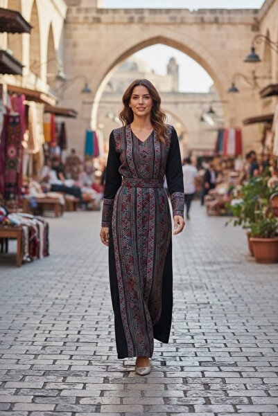 MODA Kaneviçe Desenli Yöresel Kaftan Abiye