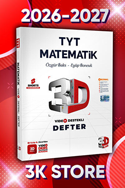 3D Yayınları 2026 TYT Matematik Video Destekli Defter VDD