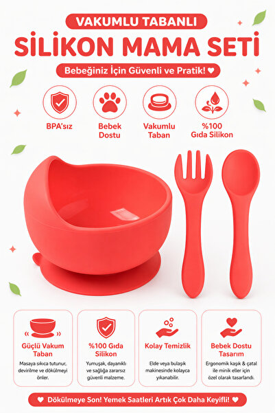 jojobebek Vacuum Silicone Baby Bowl, Six Vacuum Baby Bowl, Silicone Spoon-for...