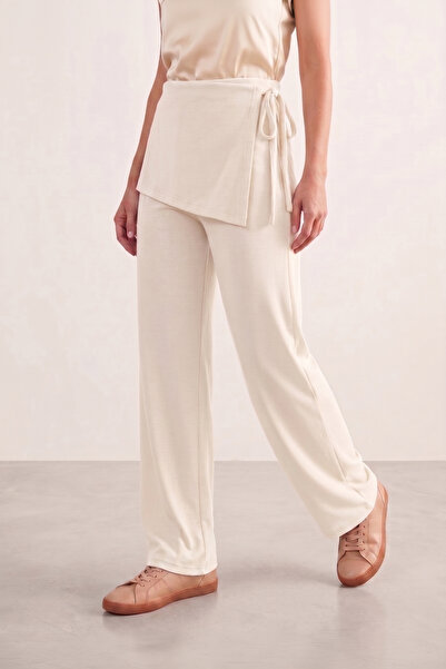 fablair Γυναικείο παντελόνι με άνετη εφαρμογή, ψηλόμεσο, με λεπτομέρεια δεσίμ...