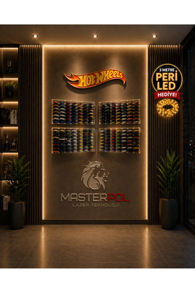 MASTERPOL 1/64 ölçekli Kapaklı şeffaf 49lu koleksiyon araba rafı araç standı ...