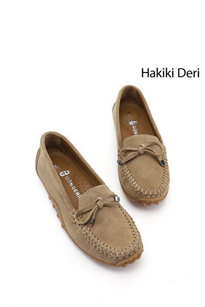 GÖNDERİ(R) Γυναικείο Sahra Suede Bowknot Comfort Loafer από γνήσιο δέρμα