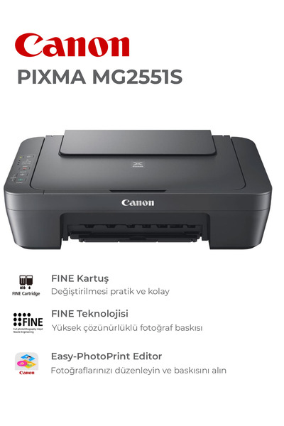 Canon PIXMA MG2551S Yazıcı Tarayıcı Fotokopi Renkli