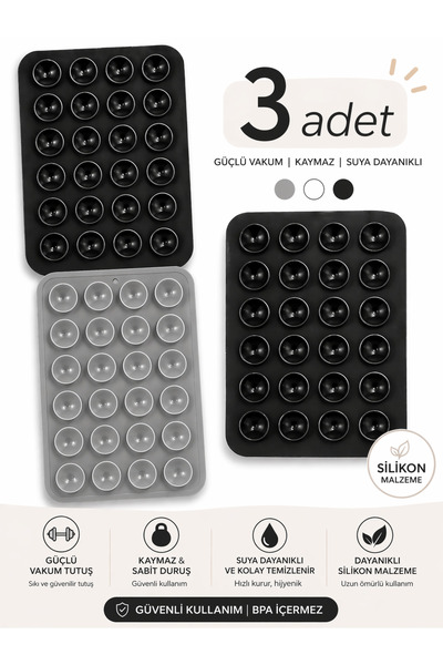 SHOWLIGHT Vakumlu Slikon Vantuz Telefon Tutucu, Cep Telefonu İçin Yapışkanlı ...