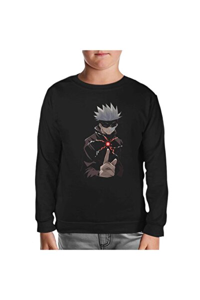 Lord T-Shirt سويت شيرت ناروتو جوجو ساتورو أسود للأطفال