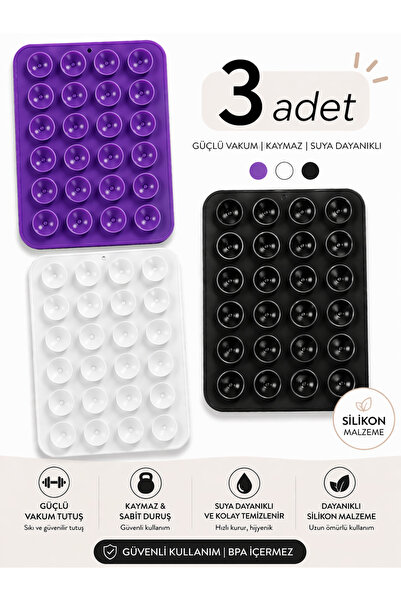 SHOWLIGHT Vakumlu Slikon Vantuz Telefon Tutucu, Cep Telefonu İçin Yapışkanlı ...