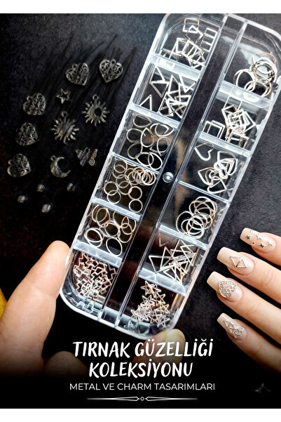SEVRU Nail Art Charm Takma Tırnak Aksesuarları Metal Charm Tırnak Yüz Süsleme...