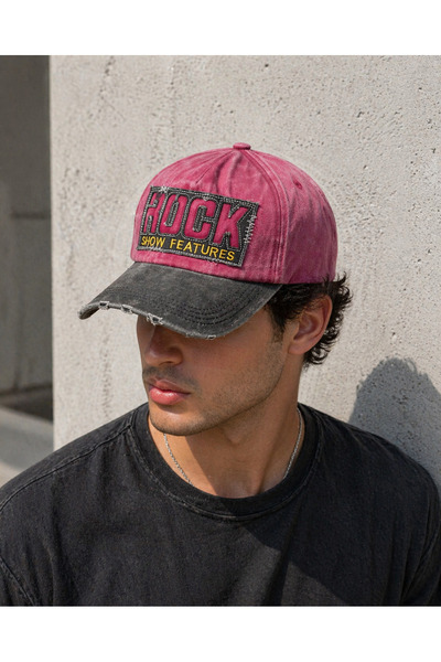 Zeramine 2024 Καπέλο μπέιζμπολ σε στυλ ροκ, με φθαρμένη λεπτομέρεια, unisex, ...