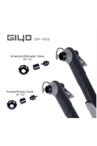 Giyo Taşınabilir Mini El Pompa Bisiklet [a/v-f/v Sibop] Gp-04