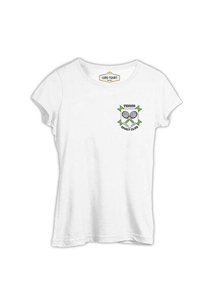 Lord T-Shirt Tenis - Sports Club Logo Beyaz Kadın Tshirt