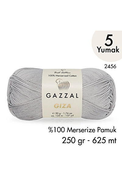 Gazzal Giza 2456-%100 Merserize Pamuk İplik Yazlık Örgü Amigurumi - 5 Yumak