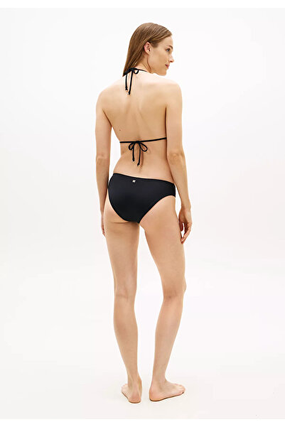 Tommy Hilfiger Women's Faux Tortoiseshell Patterned Black Bikini Top with Metallic Detail