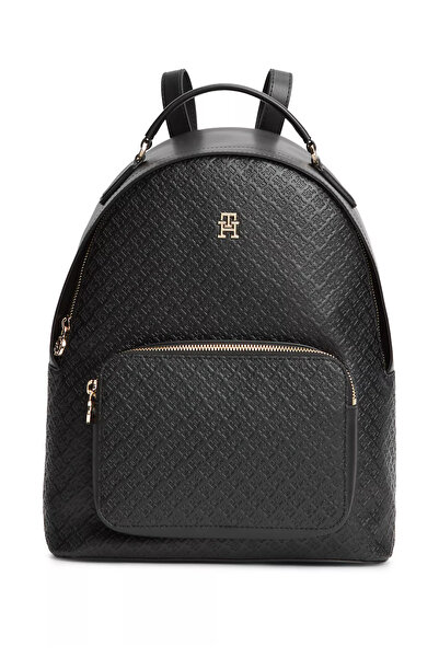 Tommy Hilfiger Kadın Monogram Logo Desenli Ayarlanabilir Askılı Fermuarlı Ön ...
