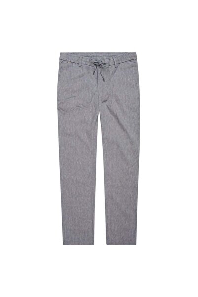 BOSS Erkek Pamuklu Regular Fit Normal Bel Daralan Paça Gri Pantolon