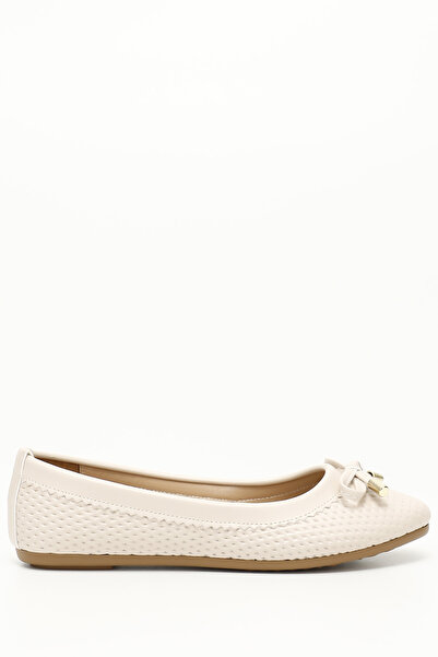 GÖNDERİ(R) Γυναικείες μπαλαρίνες με φιόγκο σε μπεζ χρώμα