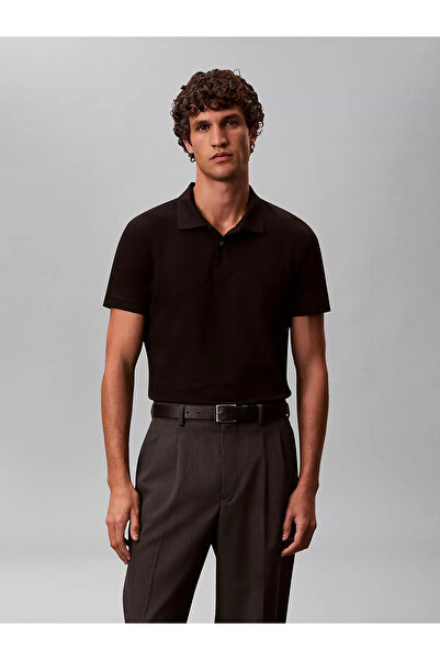 Calvin Klein Erkek Ss Slim Refined Pique Polo - Siyah