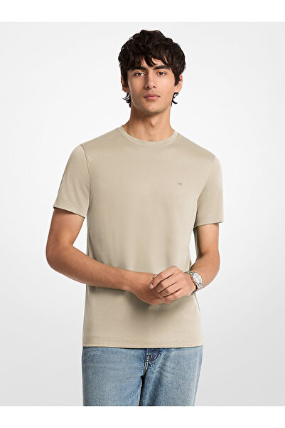 Michael Kors Ανδρικό μπλουζάκι με κοντό μανίκι σε μπεζ χρώμα, με λογότυπο της...