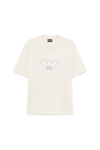 Emporio Armani Erkek Normal Kesim Yuvarlak Yaka Pamuklu Milano Baskılı Kısa K...