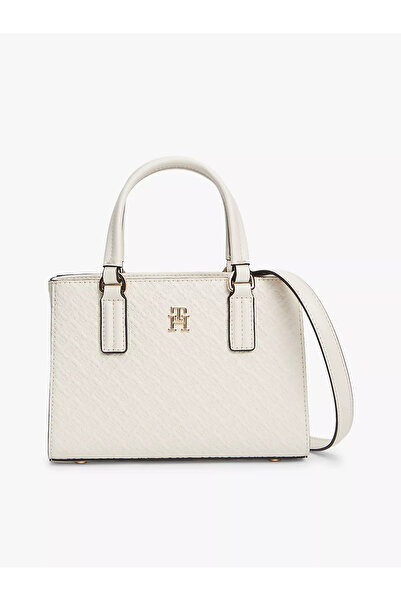 Tommy Hilfiger Th Kadın Günlük Bej Mini Tote Mono Çanta