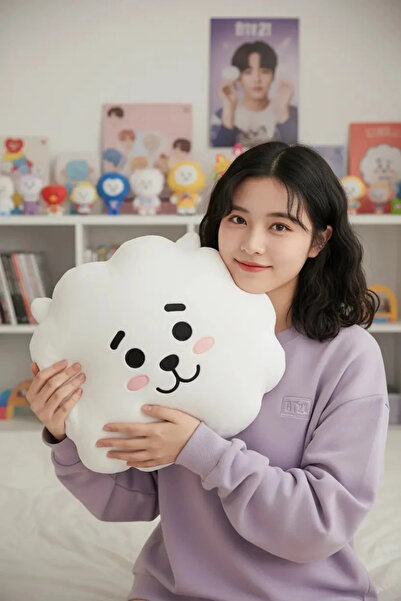 Miniso BT21 Lisanslı RJ Karakterli Bulut Formunda Yumuşak Dokulu Peluş Yastık...