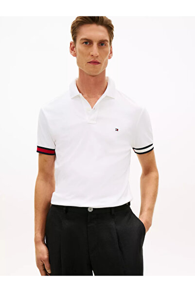Tommy Hilfiger Erkek Normal Kalıp Logo Bayrak İşlemeli Pamuklu Kısa Kollu Bey...