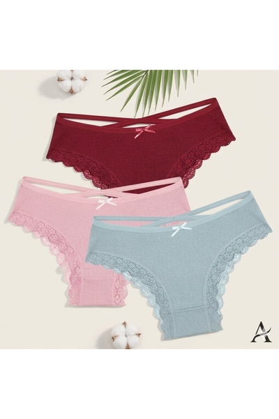 PICADİLİ Set 3 perechi de chiloti pentru dama, CH106, Multicolor