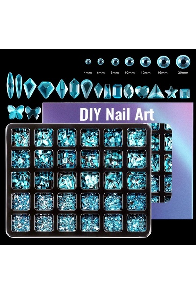 delis Marquise nail rhinestones, RHINE76, Blue