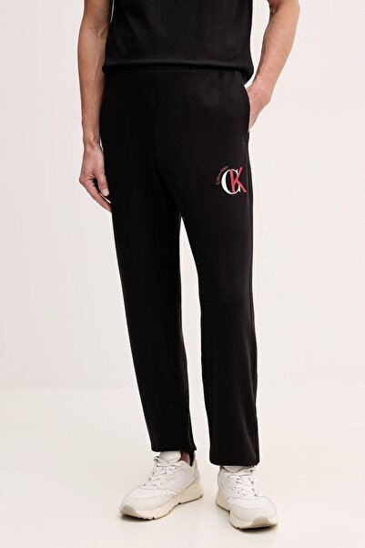 Calvin Klein Erkek Regular Fit Beli ve Paçası Lastikli %100 Pamuklu Siyah Eşo...