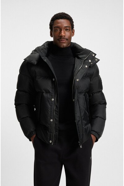 BOSS Monogram desenli suya dayanıklı ceket