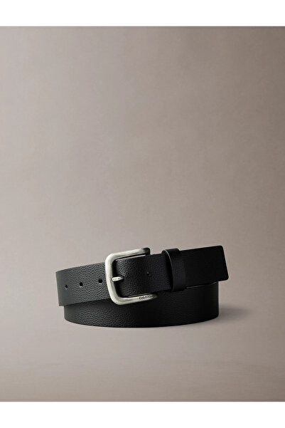 Calvin Klein Erkek Metal Tokalı Deri Siyah Kemer