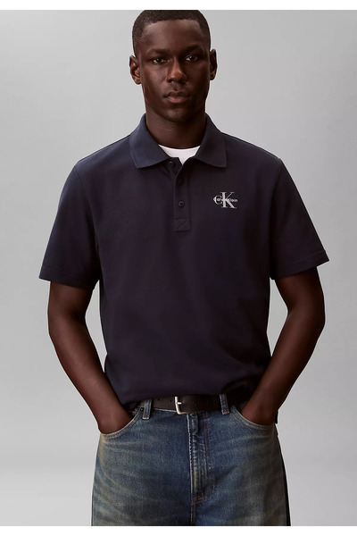 Calvin Klein Ανδρικό μπλουζάκι με κοντό μανίκι, βαμβακερό, μονόχρωμο, σε μπλε...