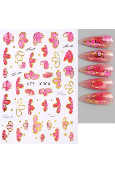 delis Marquise nail stickers, STICKER97, Pink