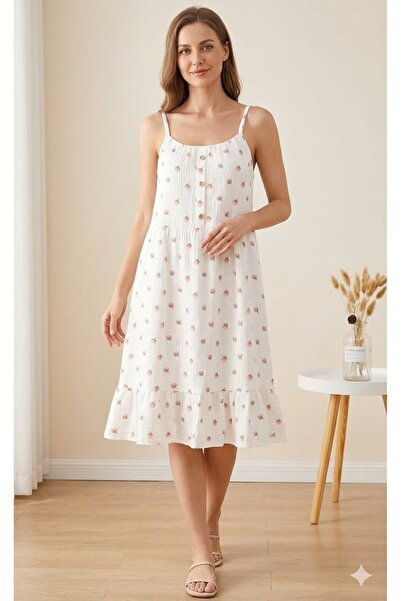 delis "Soft Berry" cotton nightgown, PJ032, White