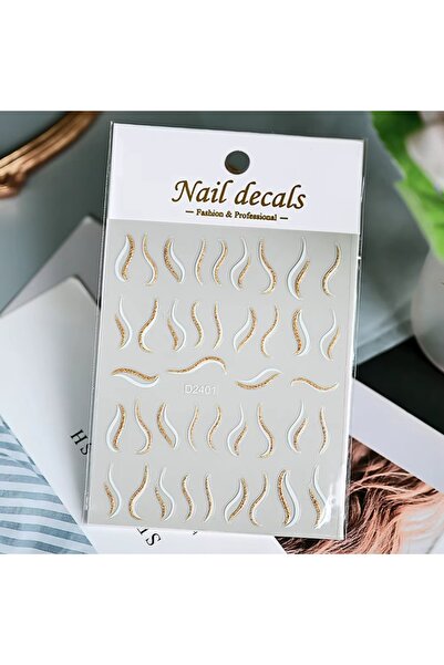 delis Marquise nail stickers, STICKER37, Gold