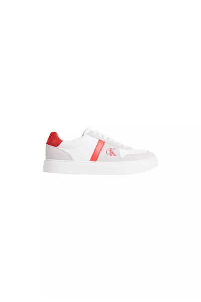 Calvin Klein Erkek Orta Kalınlıkta Rahat Taban Bağcıklı Düz Beyaz Sneaker