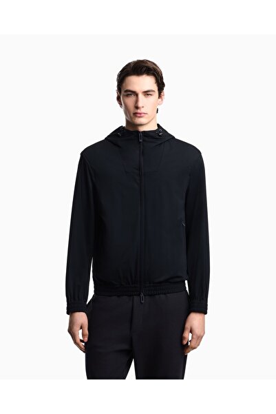 Emporio Armani Erkek Normal Kesim Fermuarlı Lastikli Kapüşonlu Esnek Kumaşlı ...