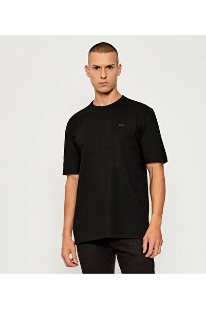 BOSS Erkek Regular Fit Yuvarlak Yakalı %100 Pamuklu Kısa Kollu Siyah T-Shirt