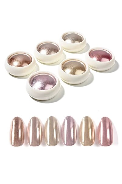 delis Set 6 pigmenti unghii mirror Marquise, PIGM20, Multicolor