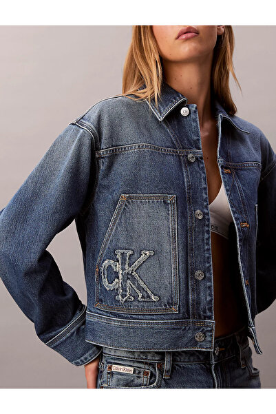 Calvin Klein Γυναικείο μπλε μπουφάν Workwear CK Sanded Blue LV047E906G-3NL