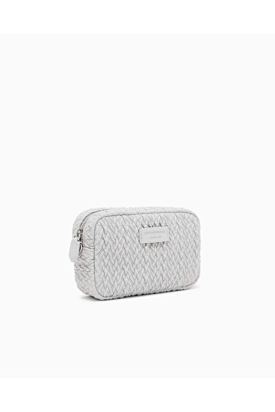 Emporio Armani Kadın Kabartma Desenli Zincir Omuz Askılı Gri Omuz Çantası